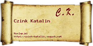 Czink Katalin névjegykártya